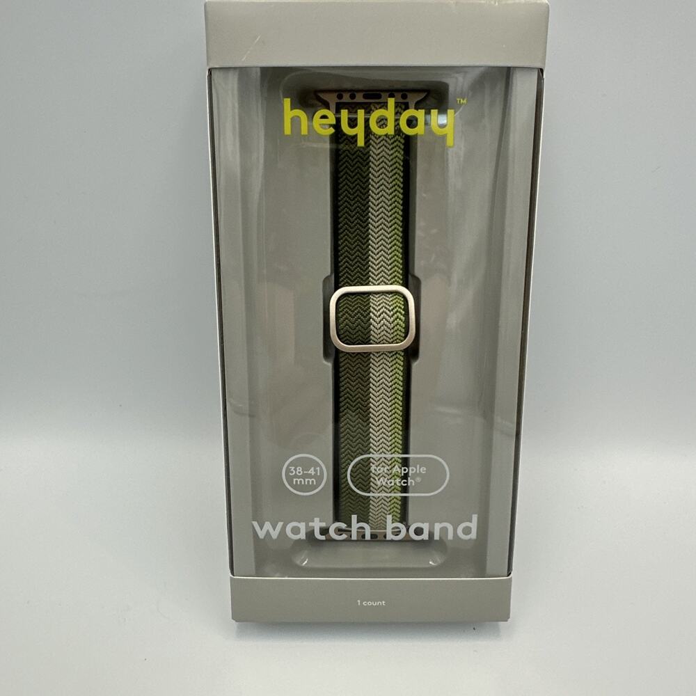 Heyday Watch‎ Band For Smart Watch 38-41mm Sage Olive Green Stripe Knit NEW